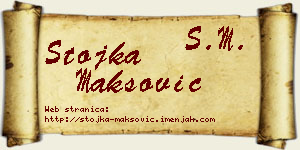 Stojka Maksović vizit kartica